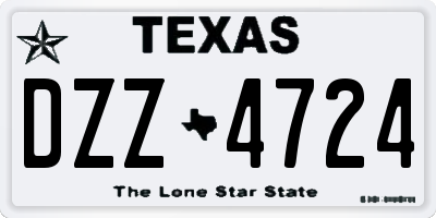 TX license plate DZZ4724