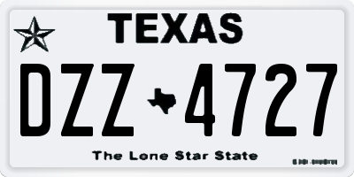 TX license plate DZZ4727