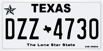 TX license plate DZZ4730
