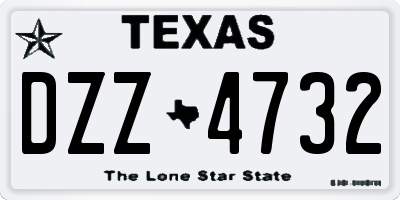TX license plate DZZ4732