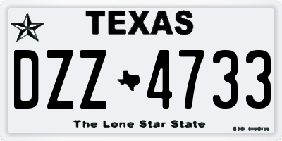 TX license plate DZZ4733