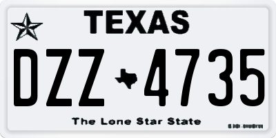 TX license plate DZZ4735