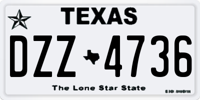 TX license plate DZZ4736