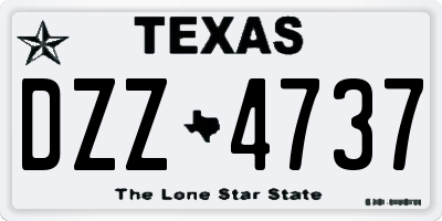 TX license plate DZZ4737