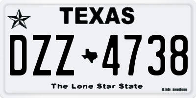 TX license plate DZZ4738