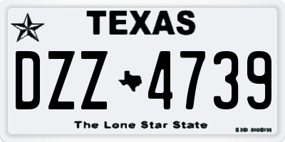 TX license plate DZZ4739