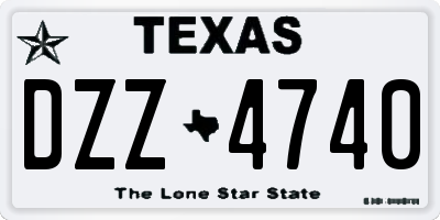 TX license plate DZZ4740