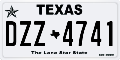 TX license plate DZZ4741