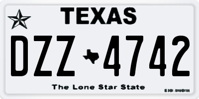 TX license plate DZZ4742