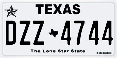 TX license plate DZZ4744