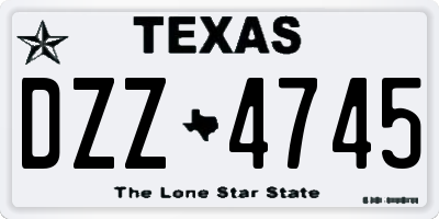 TX license plate DZZ4745