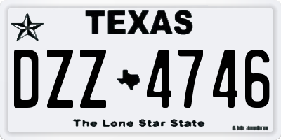 TX license plate DZZ4746