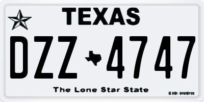 TX license plate DZZ4747