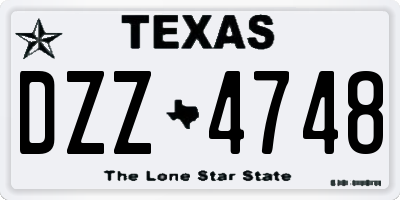 TX license plate DZZ4748