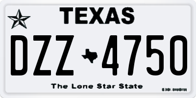 TX license plate DZZ4750
