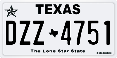 TX license plate DZZ4751