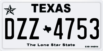 TX license plate DZZ4753