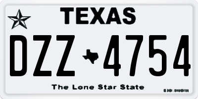 TX license plate DZZ4754