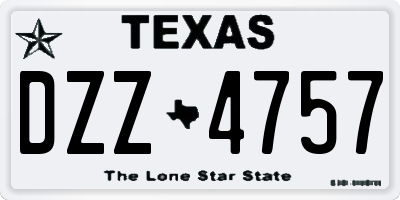TX license plate DZZ4757