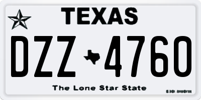TX license plate DZZ4760