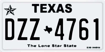 TX license plate DZZ4761