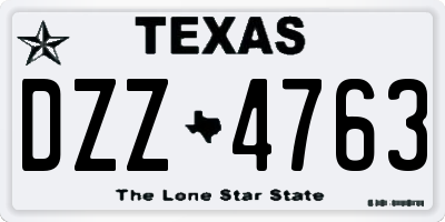 TX license plate DZZ4763
