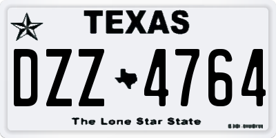 TX license plate DZZ4764