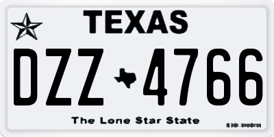 TX license plate DZZ4766