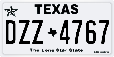 TX license plate DZZ4767