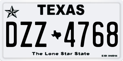 TX license plate DZZ4768