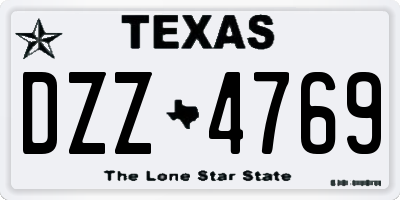 TX license plate DZZ4769
