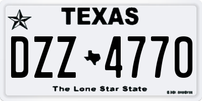 TX license plate DZZ4770