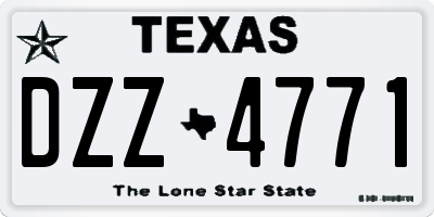 TX license plate DZZ4771