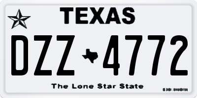 TX license plate DZZ4772