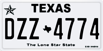 TX license plate DZZ4774