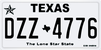 TX license plate DZZ4776