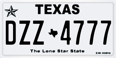 TX license plate DZZ4777