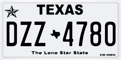 TX license plate DZZ4780