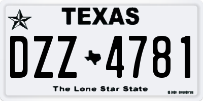 TX license plate DZZ4781