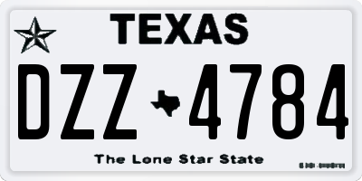TX license plate DZZ4784