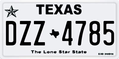 TX license plate DZZ4785