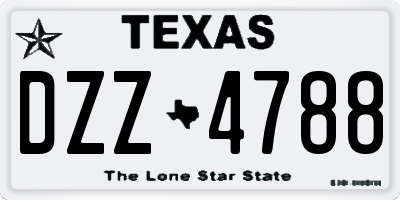 TX license plate DZZ4788