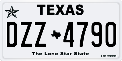 TX license plate DZZ4790
