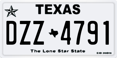 TX license plate DZZ4791