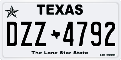 TX license plate DZZ4792
