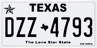 TX license plate DZZ4793
