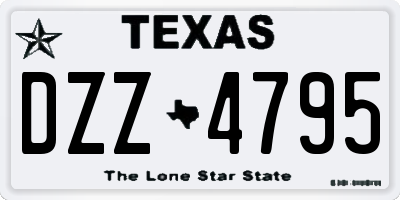 TX license plate DZZ4795