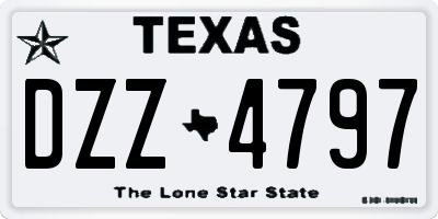 TX license plate DZZ4797
