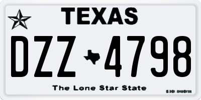 TX license plate DZZ4798
