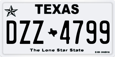 TX license plate DZZ4799